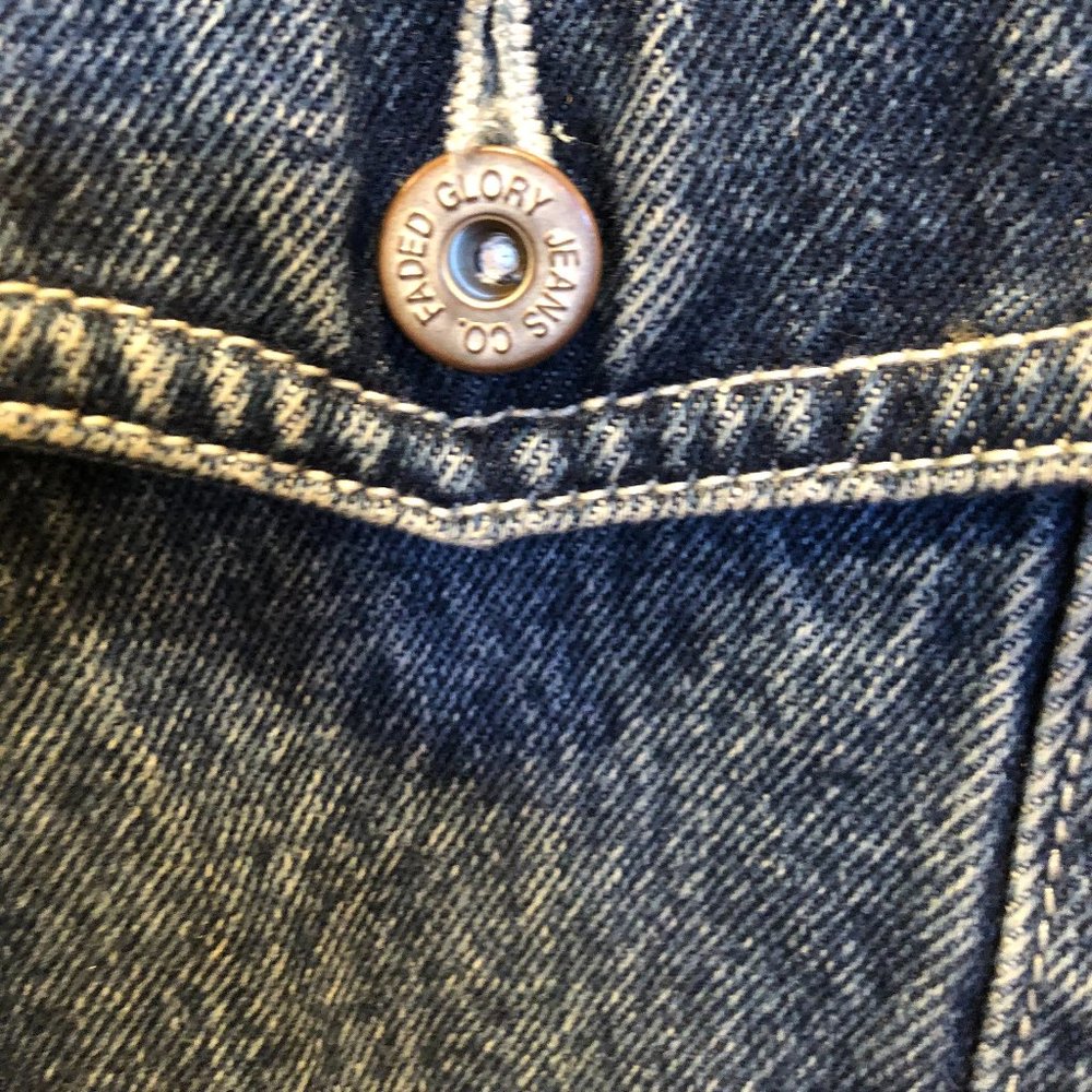 Up Cycled Denim Jacket Custom Patch Work Button Up - image 4